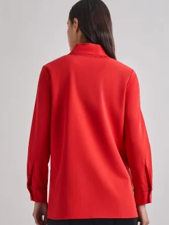 Sale Soutache Detail Tonal Stretch Crepe Tunic Blouses & Shirts|Tops & Tees