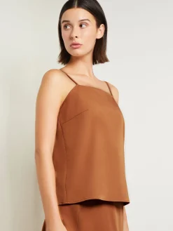 Clearance Square Neck Cami - Woven Twill Tops & Tees|Tanks