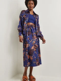 Sale Structured Corset Laced Printed Woven Jacket Jackets & Coats