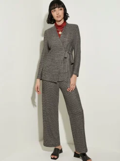 Discount Tailored Fit Tweed Side Tie Knit Blazer Jackets & Coats