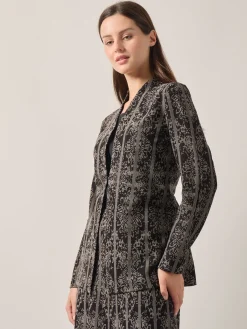 Best Tailored Fit Two-Tone Jacquard Knit Jacket Jackets & Coats