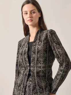 Best Tailored Fit Two-Tone Jacquard Knit Jacket Jackets & Coats