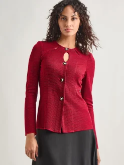 Sale Tailored Fit Two-Toned Cutout Knit Jacket Jackets & Coats