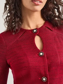 Sale Tailored Fit Two-Toned Cutout Knit Jacket Jackets & Coats