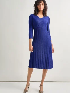 Clearance Textural Stripe Knit Midi Dress Dresses