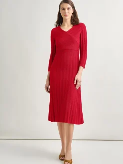 Sale Textural Stripe Knit Midi Dress Dresses