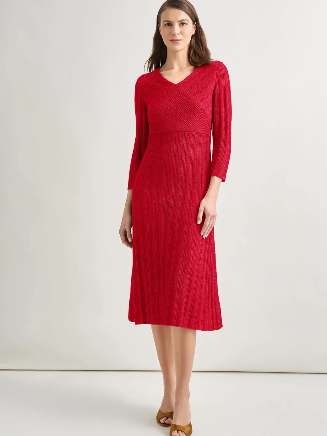 Sale Textural Stripe Knit Midi Dress Dresses