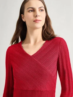 Sale Textural Stripe Knit Midi Dress Dresses