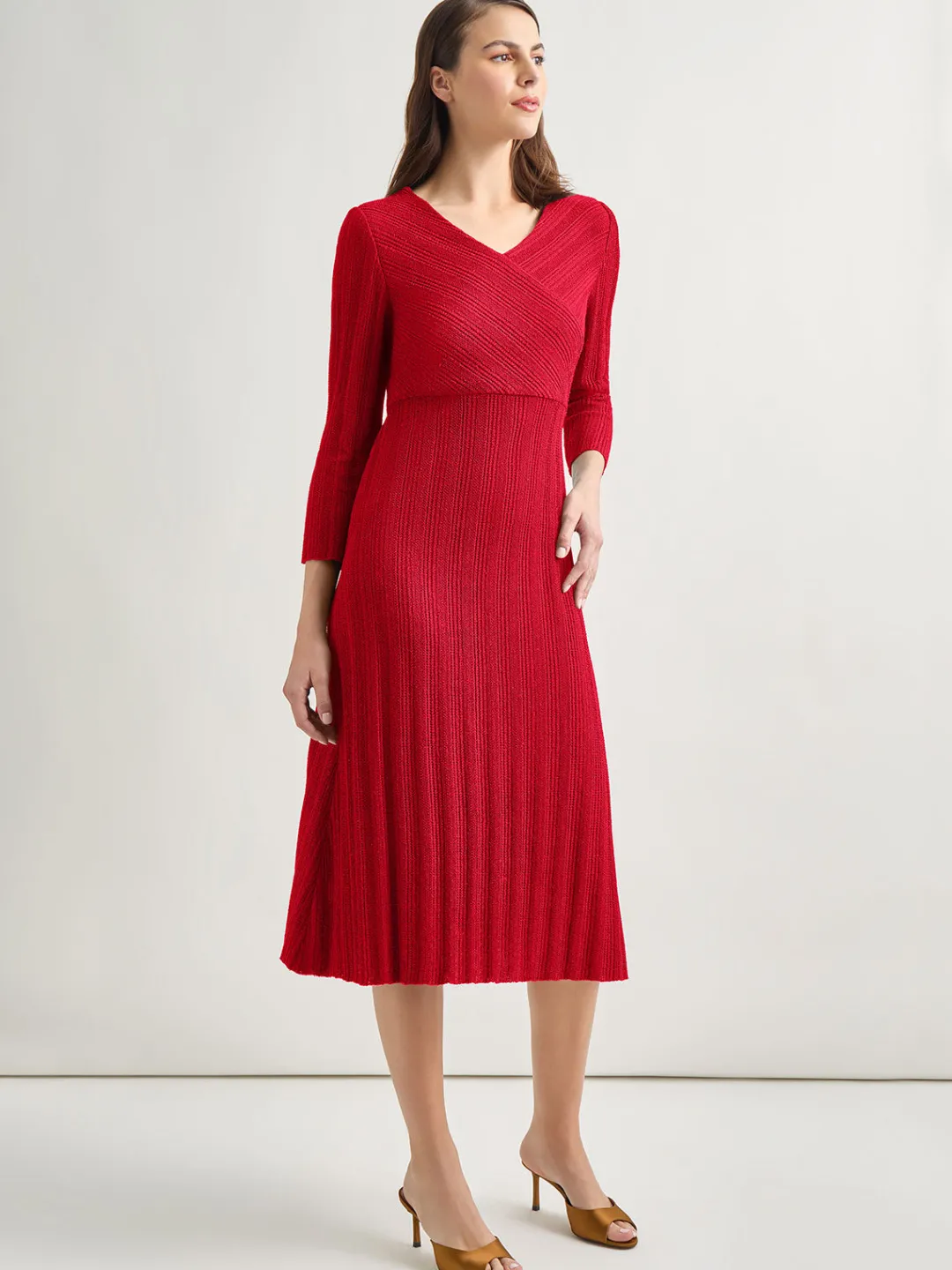 Sale Textural Stripe Knit Midi Dress Dresses