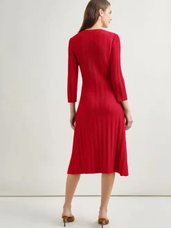 Sale Textural Stripe Knit Midi Dress Dresses