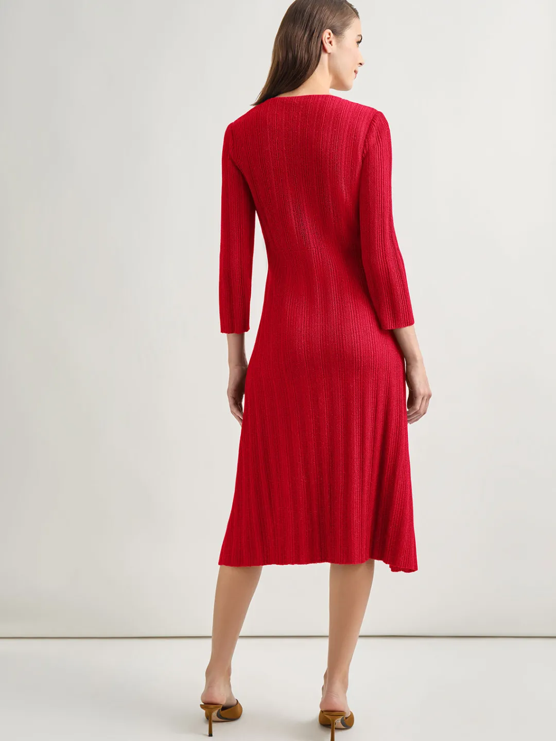 Sale Textural Stripe Knit Midi Dress Dresses