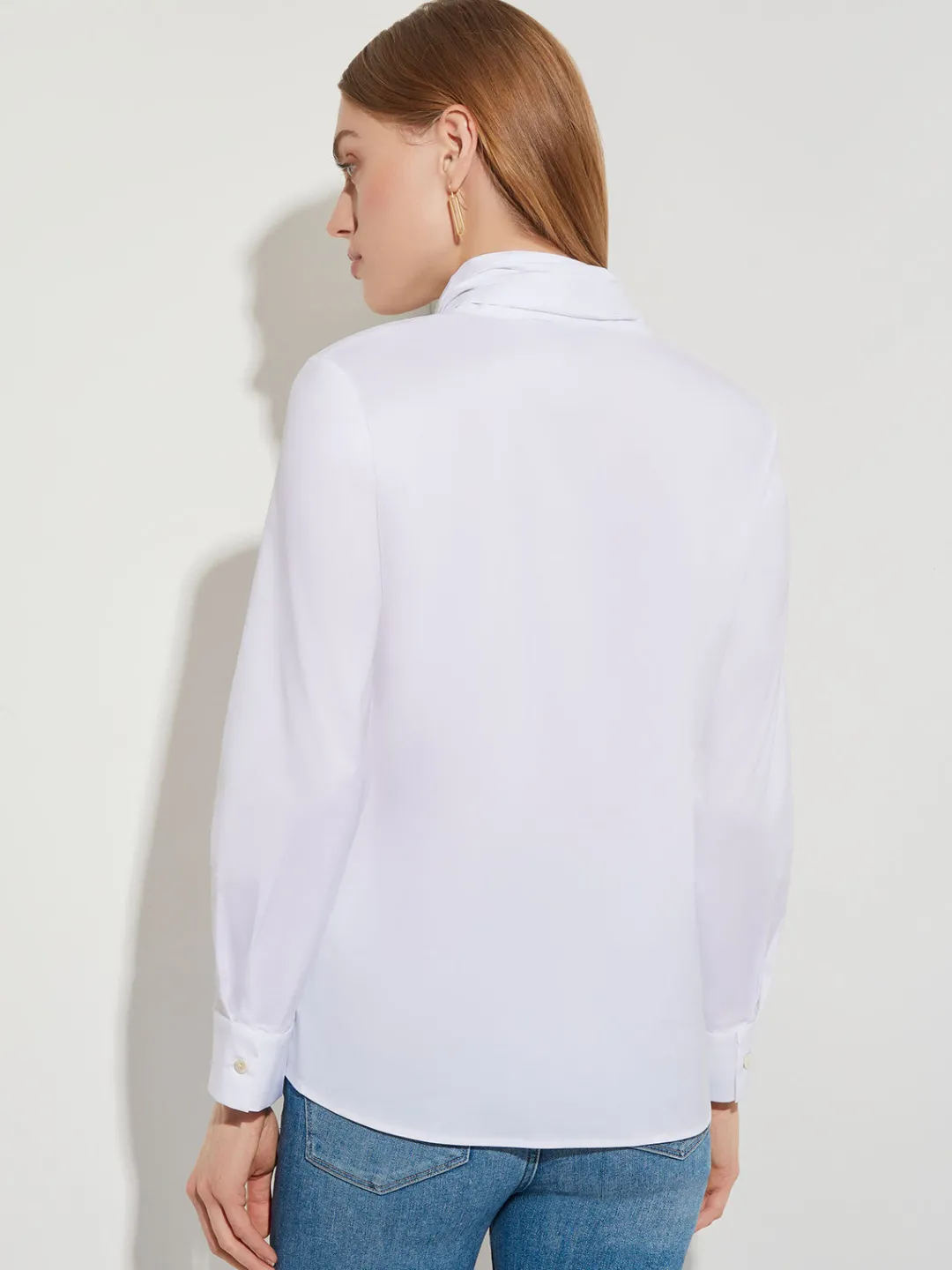 Fashion Tie-Neck Cotton Poplin Blouse Blouses & Shirts|Tops & Tees