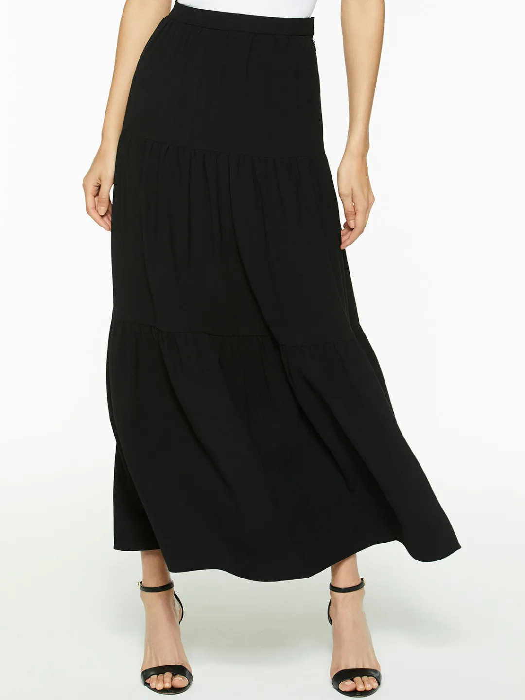 Discount Tiered Light Flounce Maxi Skirt Skirts