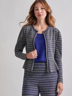 Clearance Tweed Knit Peplum Jacket Jackets & Coats