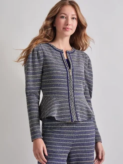 Clearance Tweed Knit Peplum Jacket Jackets & Coats