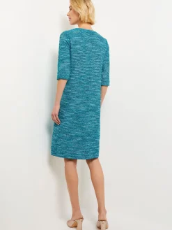Outlet Tweed Knit Shift Dress with Pockets Dresses