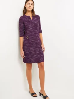 Best Tweed Knit Shift Dress with Pockets Dresses