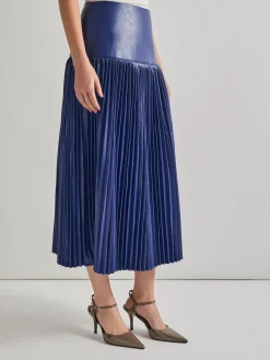 Discount Vegan Leather Accordian Maxi Skirt Skirts
