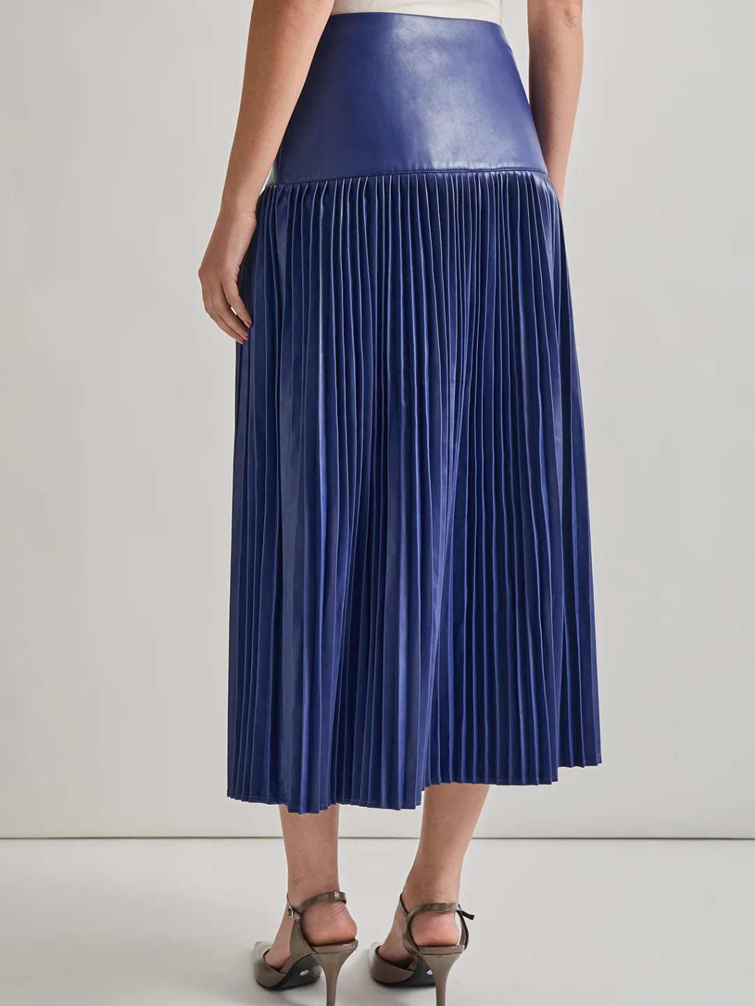 Discount Vegan Leather Accordian Maxi Skirt Skirts
