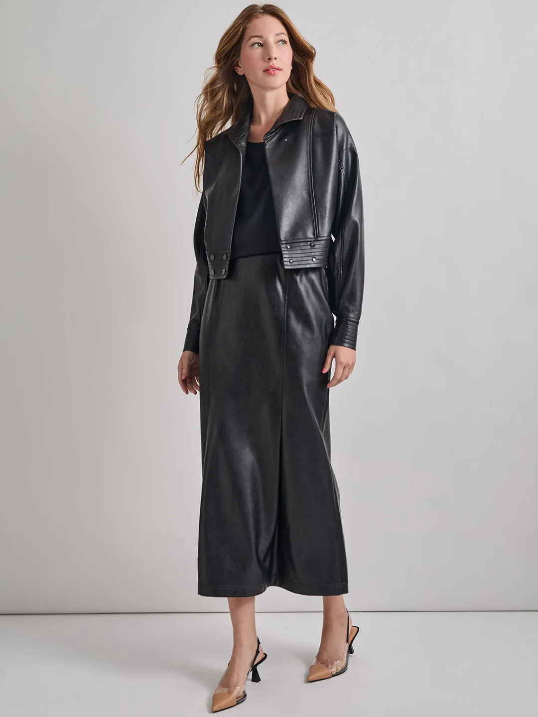 Fashion Vegan Leather Cropped Moto Jacket Jackets & Coats