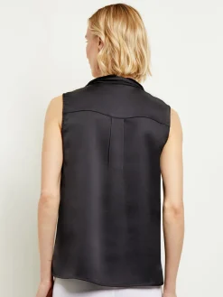 Best Waterfall Ruffle Crepe de Chine Blouse Blouses & Shirts|Tops & Tees