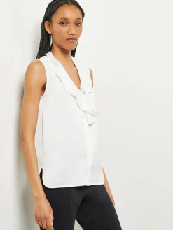 Sale Waterfall Ruffle Crepe de Chine Blouse Blouses & Shirts|Tops & Tees