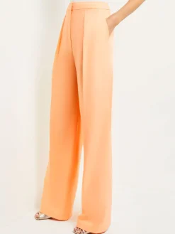 Discount Zipper Fly Wide Leg Pants - Faux Cupro Silk Pants & Shorts