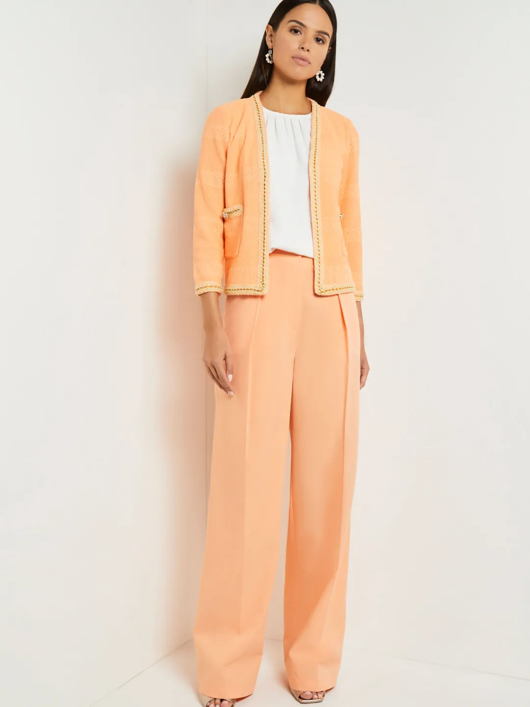 Discount Zipper Fly Wide Leg Pants - Faux Cupro Silk Pants & Shorts